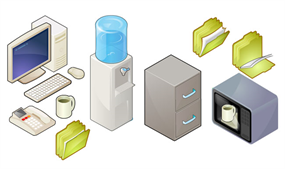 常用办公设备flash动画按钮